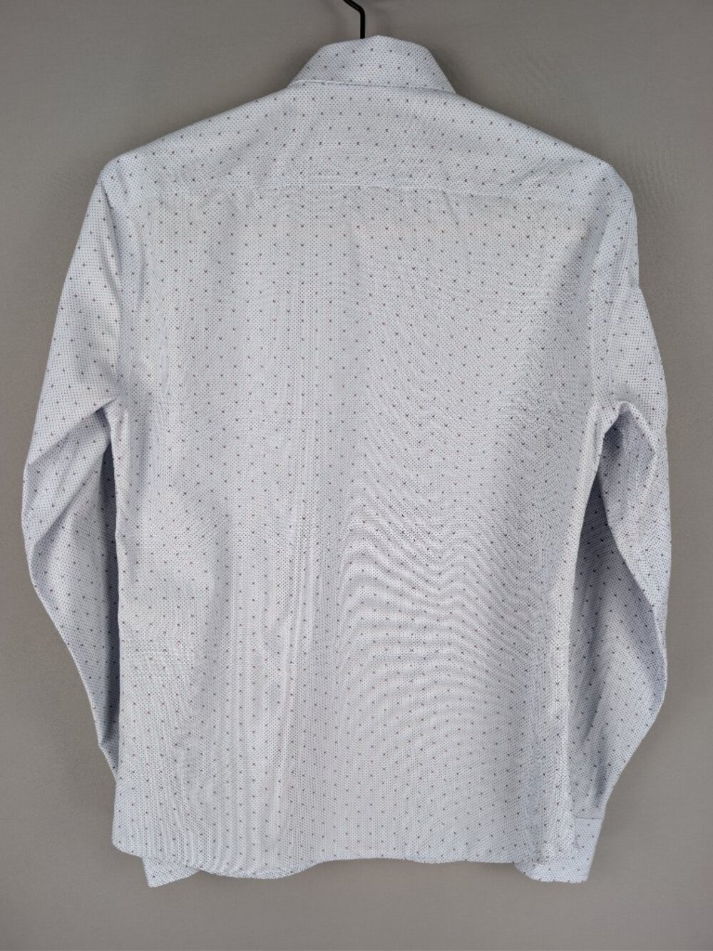 Banana Republic Untucked Fit Non-Iron Mens XSโ Blue Dot Floral L/S Shirt - Picture 5 of 11